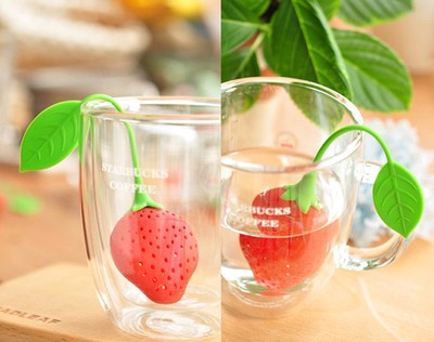 Strawberry Silicone Loose Tea Leaf Strainer Herbal Spice Infuser