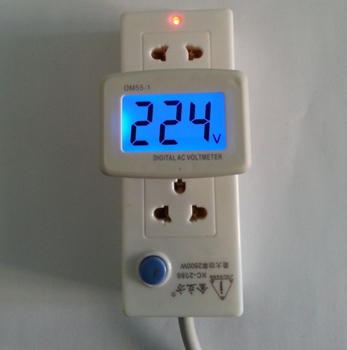 DM55-1 AC 80-300V LCD Digital Volt Meter Voltmeter Euro Plug Electric Pen Meters