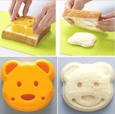 Japan DIY cute Bear Sandwich Bread Dessert Rice Toast Stamp Mold Cutter Tool Kit