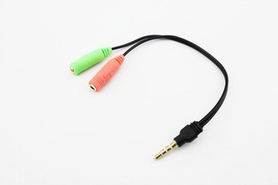 New 3.5mm Male to 2 Female Y Splitter Earphone Headphone Audio Microphone Cable