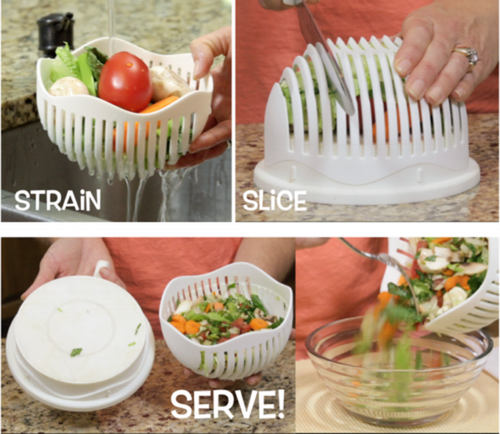 60 Seconds Salad Maker Bowl Cutter Slicer Easy to Make Salad Tool Hot 2017