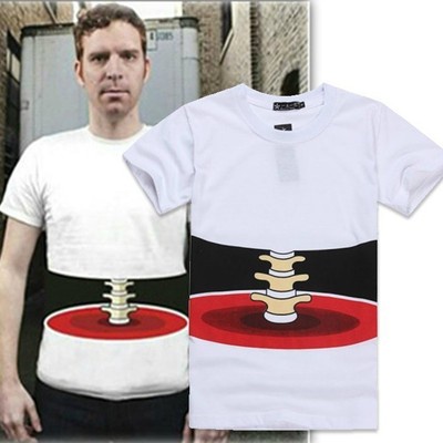 Unisex Hot Chic Half body Stereo Bone Printed Funny Cotton Short Sleeve T-shirt