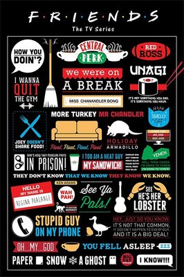 Friends TV Series Quotes poster - Typographic - New Friends quotes Poster