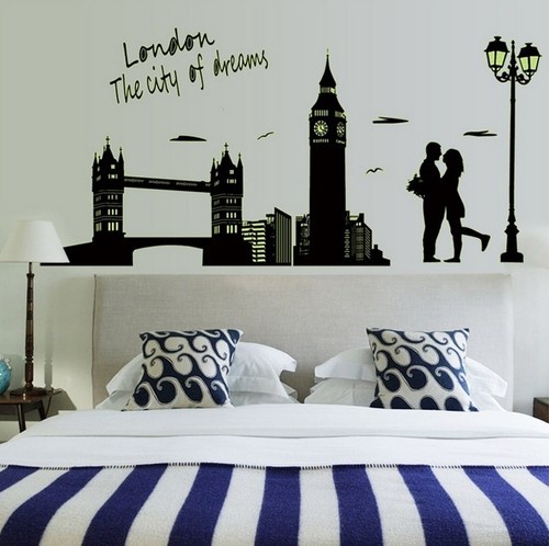 London City Bridge Big Ben Flourescent Wall Decal Sticker Home Decor Vinyl Art