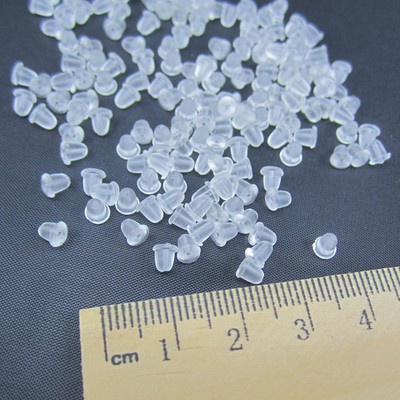 NEW 300pcs SOFT Silicone CLEAR RUBBER EARRING BACK STOPPERS PLUGS Free shipping