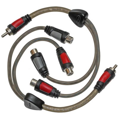 Qty:2 Tsunami 1-Male to 2-Female RCA Y Adapter Audio Splitter 1M to 2F