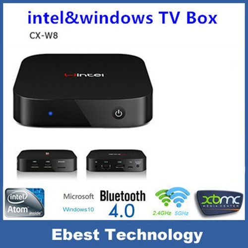 Wintel W8 Quad Core Windows10/Android 4.4 Smart TV Box 2GB+32GB Dual WiFi BT4.0