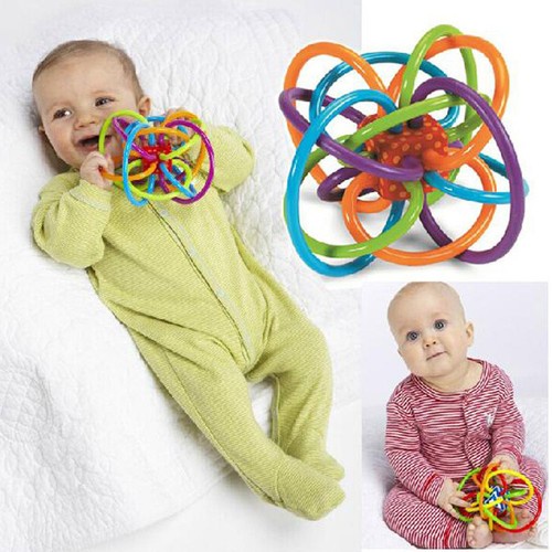 Baby Loud Bell Ball toy rattles Develop Intelligence Plastic Hand Bell Rattle