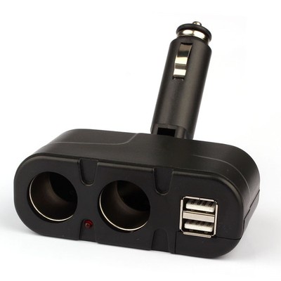 Split New 2 Way Socket Splitter Car Cigarette Lighter Charger Adapter 12V 2 USB