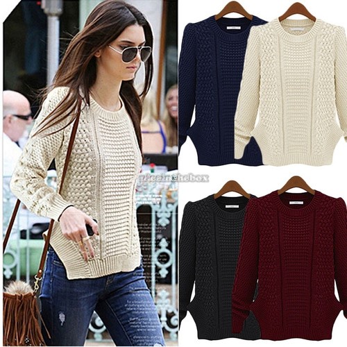 Womens Loose Long Sleeve Knit Sweater Coat Jumper Tops Outwear Casual Cardigan T