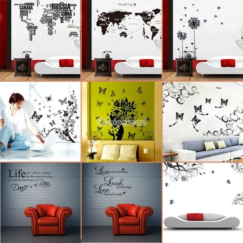 DIY World Trip Map Vinyl Art Wall Stickers Decal Mural Home Room Decor Removable