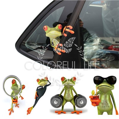 New Stick 3D Cute Frog Funny Car Sticker Truck Window Vinyl Decal Sticker QCb8