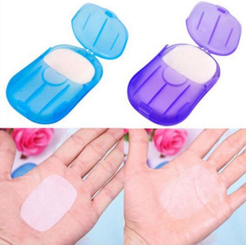 NEW 20Pcs Travel Portable Anti-Bacterial Clean Paper Soap Popularity Small Case