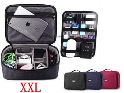 XXL DIGITAL ACCESSORIES CABLE BAG CASE Notebook Power Cable Storage Organizer