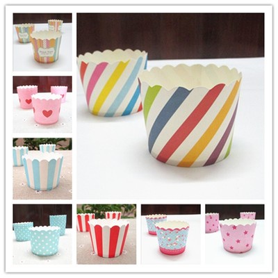 50pc / set  Vogue Cake Baking Paper Cup Cupcake Muffin Cases Cups Home Party LJ
