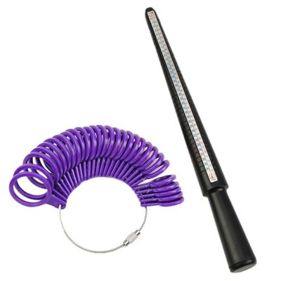 Ring Size Mandrel Stick Finger Gauge Ring Sizer Measuring Jewelry Tool Set BU