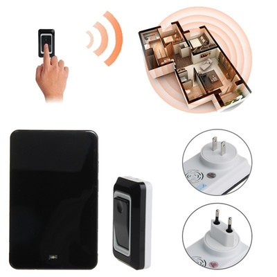 Transmitter Receiver Wireless Door Bell Plug Push Button Waterproof Doorbell New