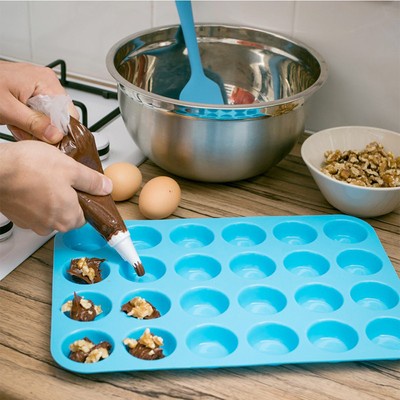 24 Cavity Muffin Cup Silicone Cupcake Cookies Bakeware Pan Soap Tray Mould