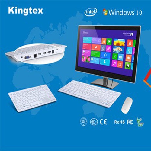 All in One Keyboard Win10 Wireless 2+32GB Portable PC Quad Core HDMI VGA BT WIFI