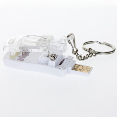 Fashion Mini Portable USB Charger Key Ring Universal White