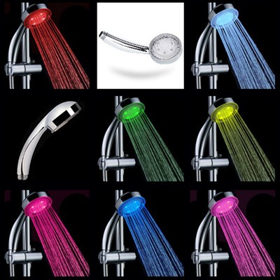 Handheld 7Color LED Romantic Light Water Bath Home Bathroom Shower Head Glow