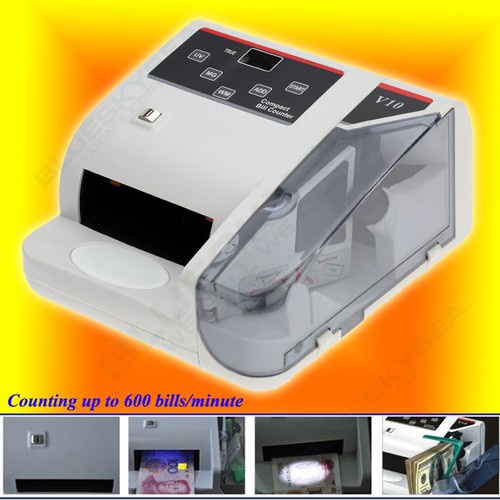 Money Bill Counter Fast Counting Machine Counterfeit Detector UV & MG Cash Bank