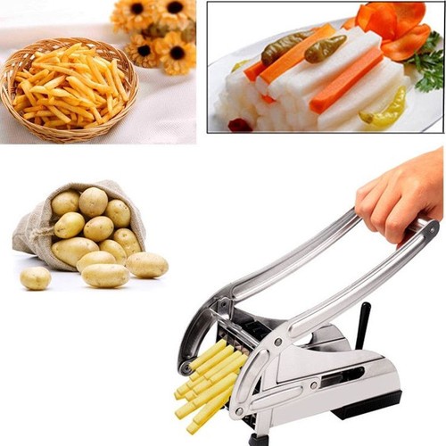 Stainless Steel French Fry Cutter Potato Vegetable 2 Blades Slicer Chopper Dicer