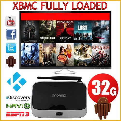 Android 4.4 Smart TV BOX XBMC Fully Loaded Quad Core 32GB WIFI 1080P HDMI Media#