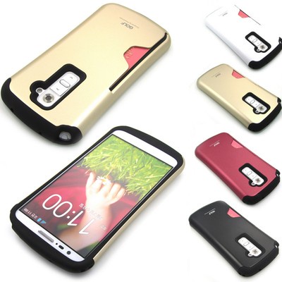 Anti-Shock/Proof hard back Armor card slot defender Case Cover For LG G2