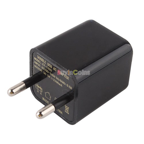 2.1A Dual USB Home Wall Power Supply Charger Adapter for Phone Table PDA EU HF