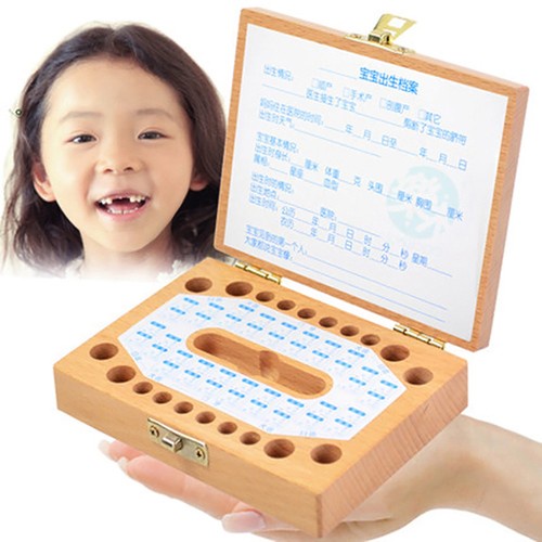 Personalised Wooden Baby Tooth Fairy Box Deciduous Box Lanugo Save Box New