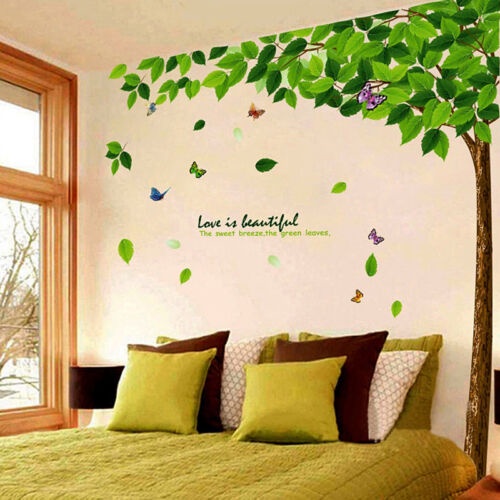 Removable Green Tree Art Quote DIY Flower Wall Sticker Decal Mural Room Decor