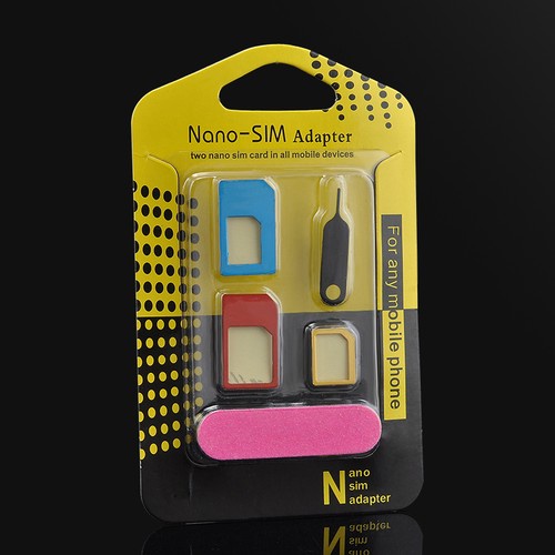 Fashion Micro Standard Nano Adapter 5 IN 1 Set SIM Card Converter For iPhone New