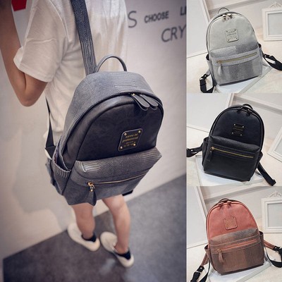 Women's Girl's Faux Leather Shoulder School Bag Backpack Travel Satchel Handbag