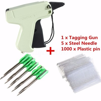 Clothes Garment Price Label Tagging Tags Gun Machine with 1000 Barbs + 5 Needles
