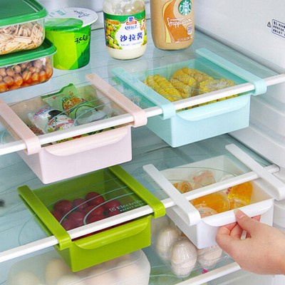 Kitchen Refrigerator Food Organizer Rack Layer Spacer Storage Box Multifunction
