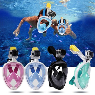 Practical Swimming Full Face Mask Surface Diving Snorkel Scuba for GoPro Swim
