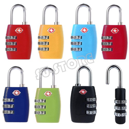 TSA Resettable Travel Luggage Suitcase Lock Padlock 3 Digit Combination Lock SU