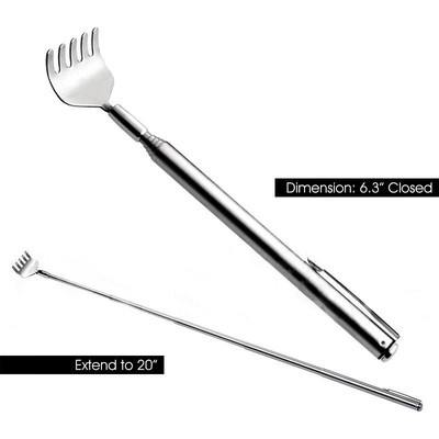 Pop Stainless Steel Telescopic Portable Pen Clip Back Scratcher Relieve Itching