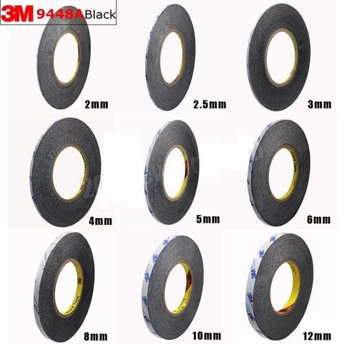 Double Adhesive Sided Tape 3M 9448A Black Glue For Cellphone Repair 1mm-5mm Wide