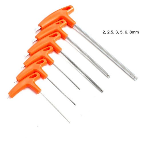 6pcs T-Handle Ball Head Allen Wrench Ball End Hex Key Reach Screwdriver Tool