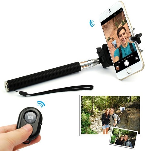 Selfie Handheld Monopod Stick +Holder + Bluetooth Wireless Remote for Cell Phone