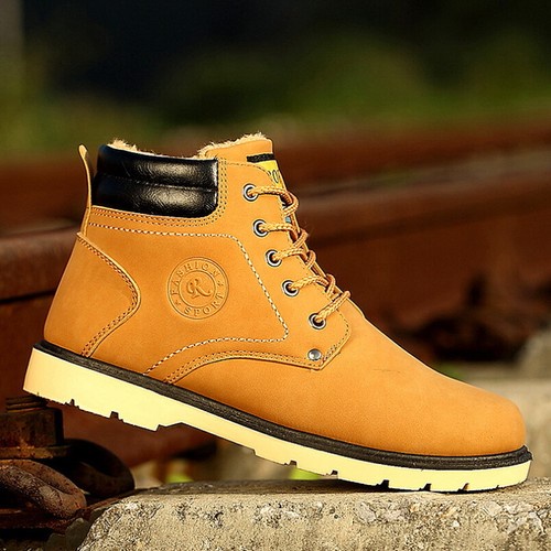 New Mens Winter Warm Leather High Top Loafers  Ankle Boots  Sneaker Casual shoes