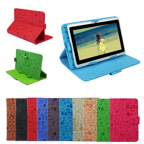 cartoon Kids PU Leather Case Cover Stand For 7