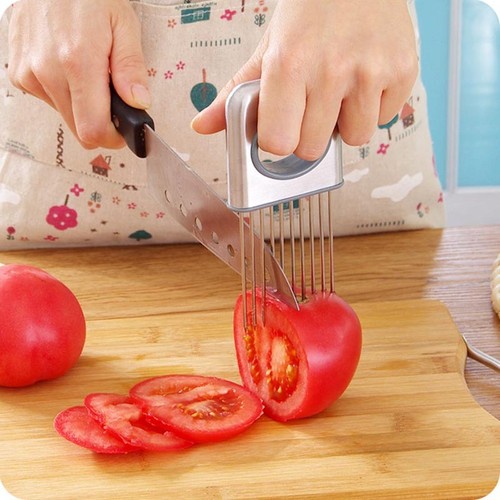 Hot Sale Stainless Steel Onion Holder Slicer Vegetable Cutter Kitchen Tools
