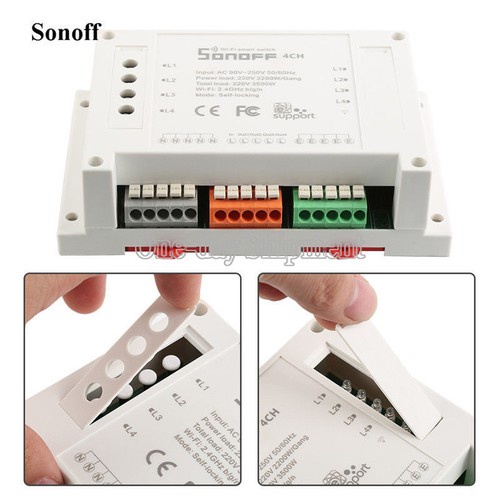 Sonoff Pro 4CH 4 Channel Din Rail Mounting WiFI Smart Switch Home Automation NEW