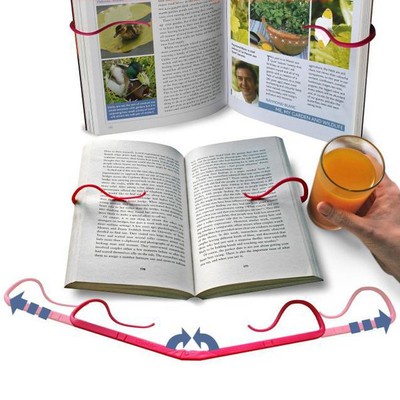Hands Free Book Holder Folding Stand Holds Pages Open Clip Travel Reading Tool