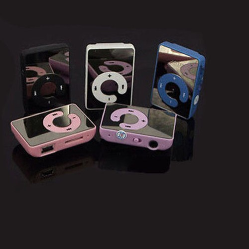 7 Colors CHIC Mirror Clip USB Digital Mp3 Music Player Support 8GB SD TF Card