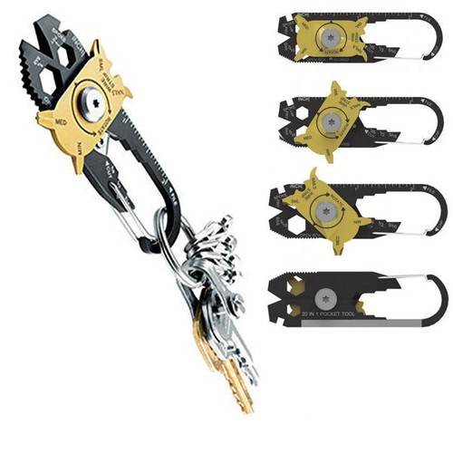 20-in1-Pocket-Portable-Gadget-Mini-Uesful-Utility-Multi-Tool -Keychain-KeyRing R