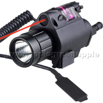 Premium Tactical Flashlight & M6 Red Laser Sight Weaver Picatinny Rail Mount